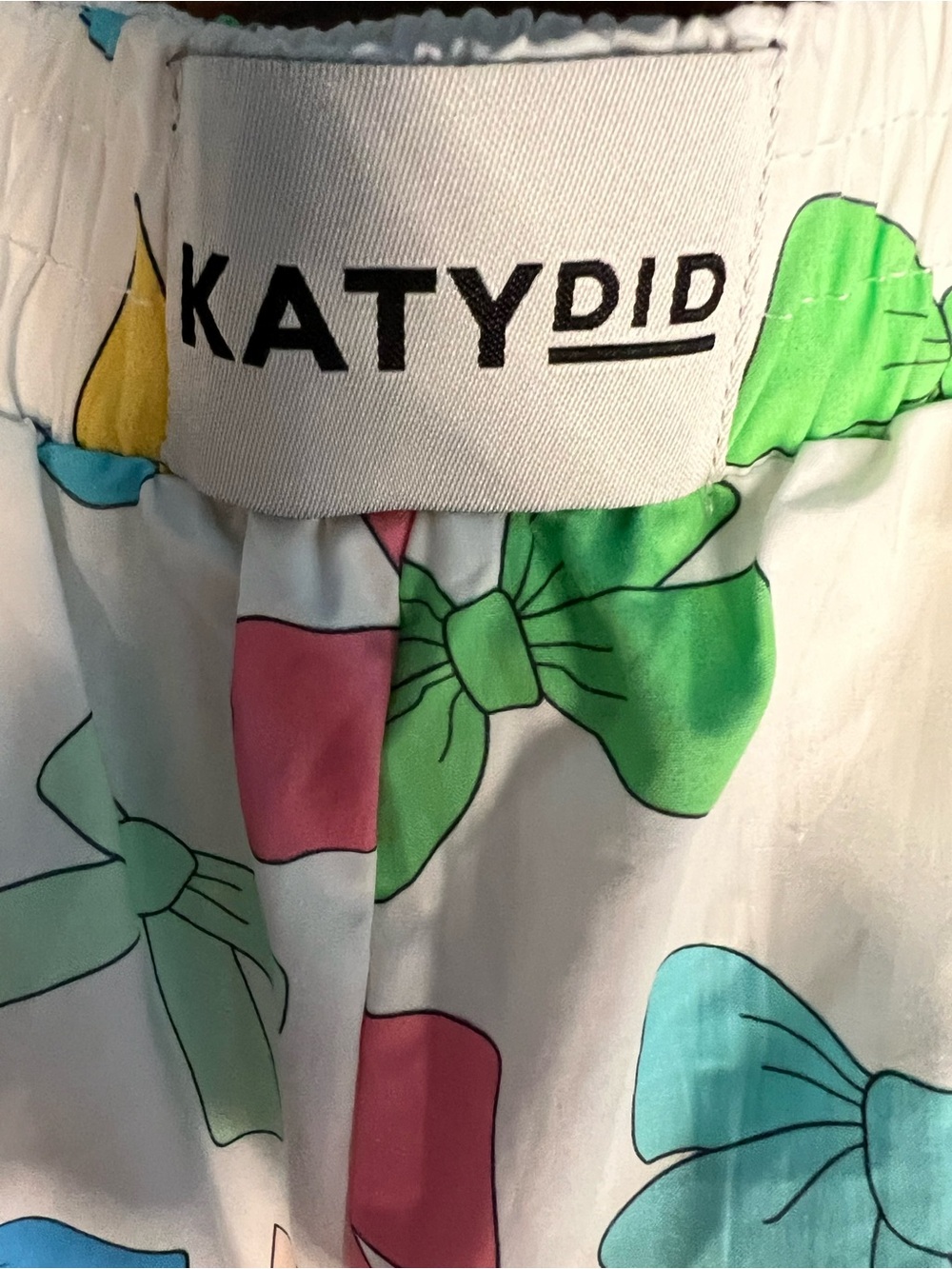 Katydid Women’s White Boxer Shorts with Multicolor Bows and Side Stripes Size XL - Picture 11 of 11